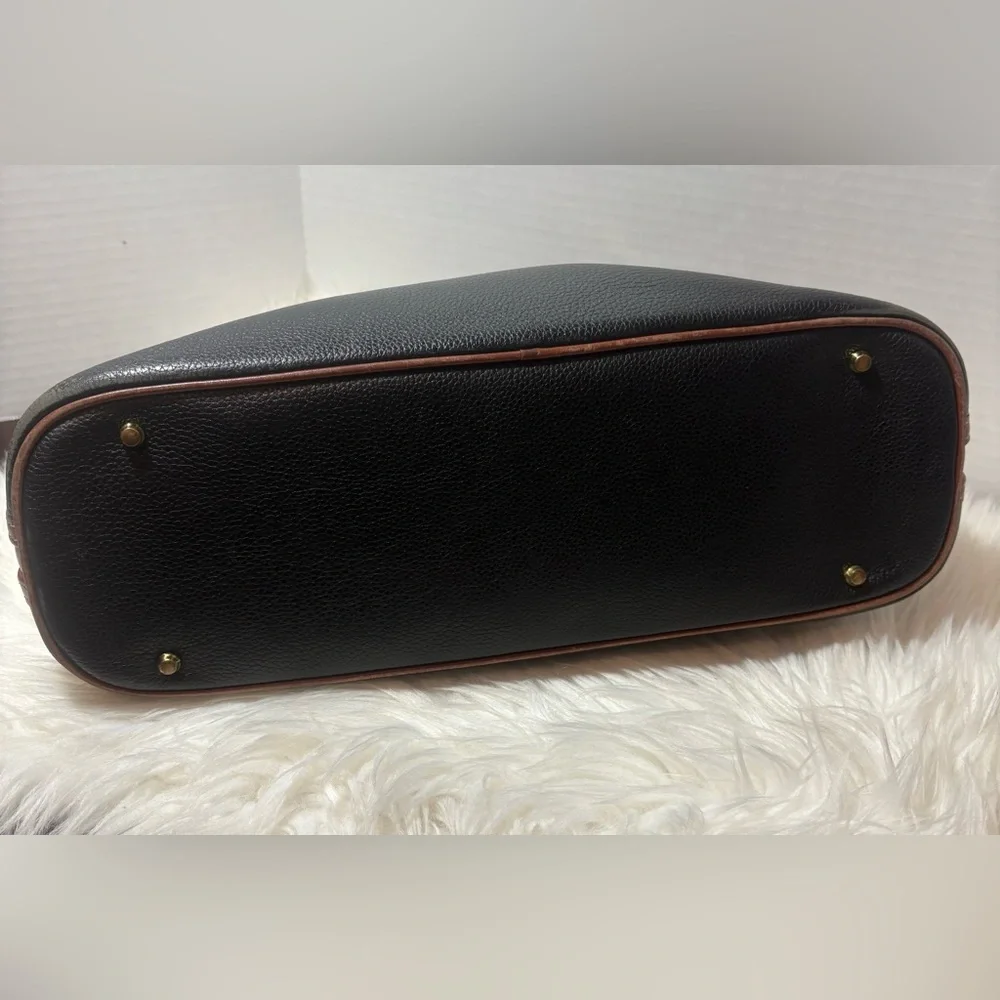 BALLY B Logo Black and Brown Leather Handbag - Picture 7 of 15